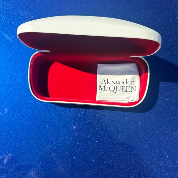 Alexander McQueen Red and White Accessory Case and glasses